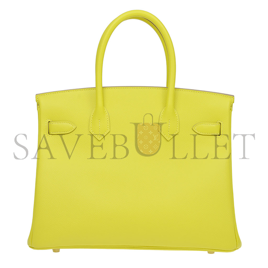 HERMES MASTER BIRKIN 30 EPSOM LEMON YELLOW SILVER BUCKLE BAG BK309REPGP (30*23*15cm)